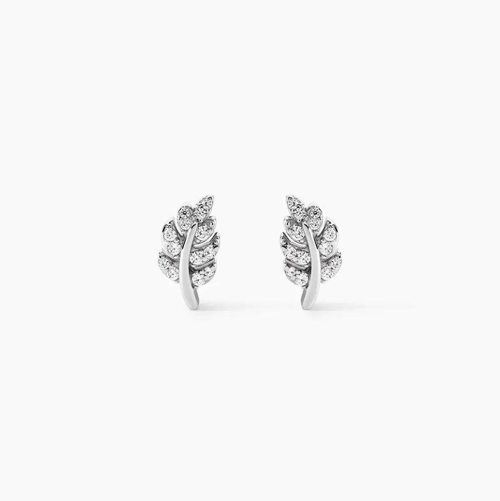 Boucles D'oreilles Puces Aleyna Argent Blanc Oxyde De Zirconium