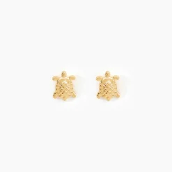 Boucles D'oreilles Puces Almahae Tortue Or Jaune