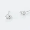 Boucles D'oreilles Puces Almira Argent Blanc Oxyde De Zirconium