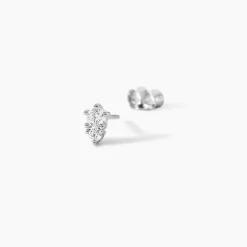 Boucles D'oreilles Puces Almira Argent Blanc Oxyde De Zirconium
