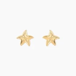 Boucles D'oreilles Puces Alphonsine Etoile De Mer Or Jaune
