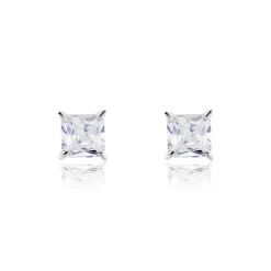 Boucles D'oreilles Puces Alys Argent Blanc Oxyde De Zirconium