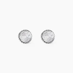 Boucles D'oreilles Puces Anaissa Argent Blanc Oxyde De Zirconium
