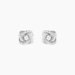 Boucles D'oreilles Puces Anasthase Argent Blanc Oxyde De Zirconium