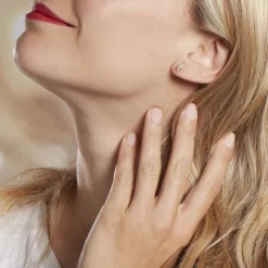 Boucles D'oreilles Puces Anila Gouttes Or Bicolore