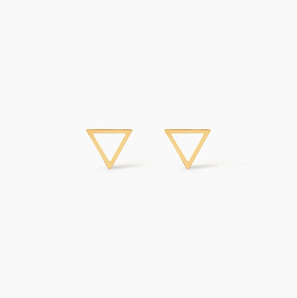 Boucles D'oreilles Puces Anne-berengere Triangle Or Jaune