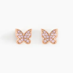 Boucles D'oreilles Puces Anne-lise Argent Rose Oxyde De Zirconium