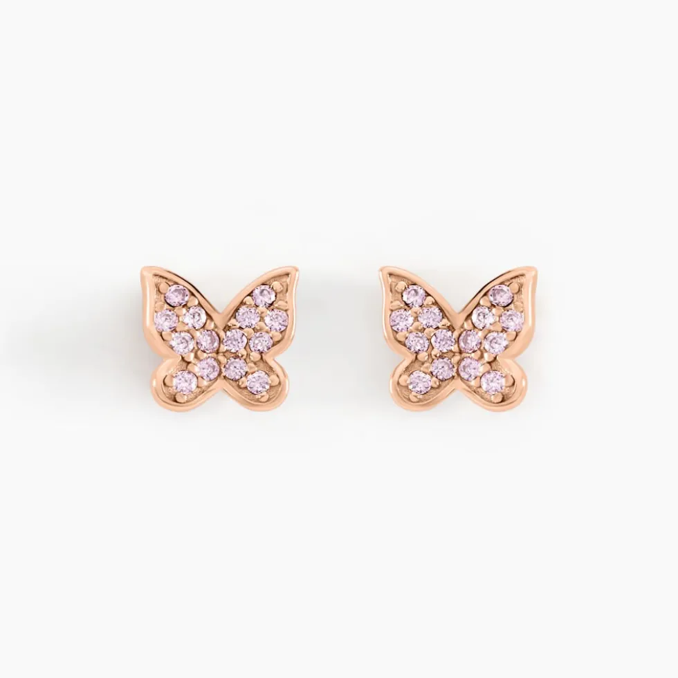 Boucles D'oreilles Puces Anne-lise Argent Rose Oxyde De Zirconium