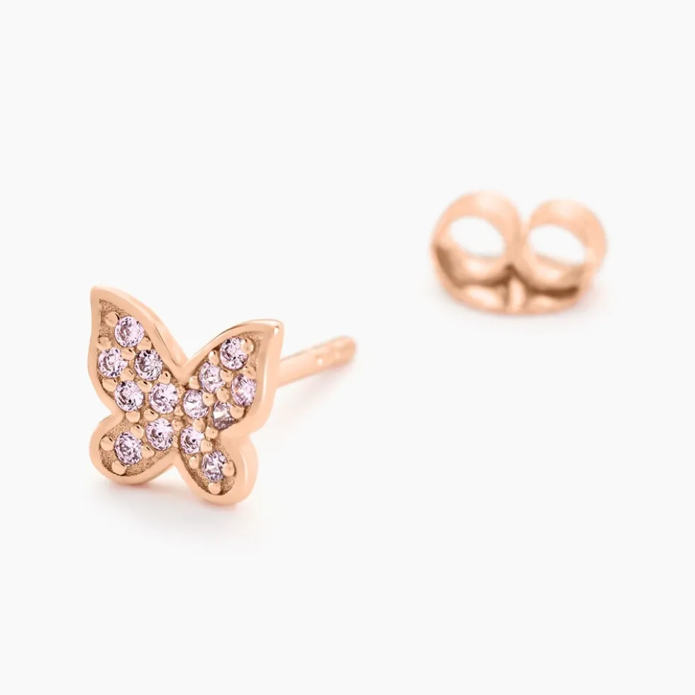 Boucles D'oreilles Puces Anne-lise Argent Rose Oxyde De Zirconium