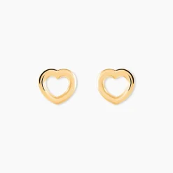 Boucles D'oreilles Puces Anne-maudae Coeurs Or Jaune