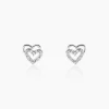 Boucles D'oreilles Puces Aoki Argent Blanc Oxyde De Zirconium