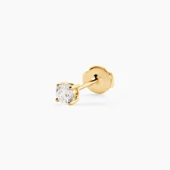 Boucles D'Oreilles Puces Aphrodite Ld Or Jaune Diamant Synthétique