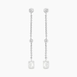 Boucles D'oreilles Puces Argane Argent Blanc Oxyde De Zirconium