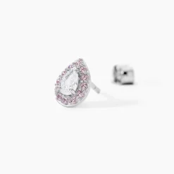 Boucles D'oreilles Puces Argent Blanc Tania Oxydes De Zirconium