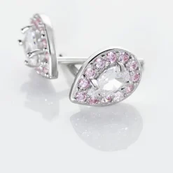 Boucles D'oreilles Puces Argent Blanc Tania Oxydes De Zirconium