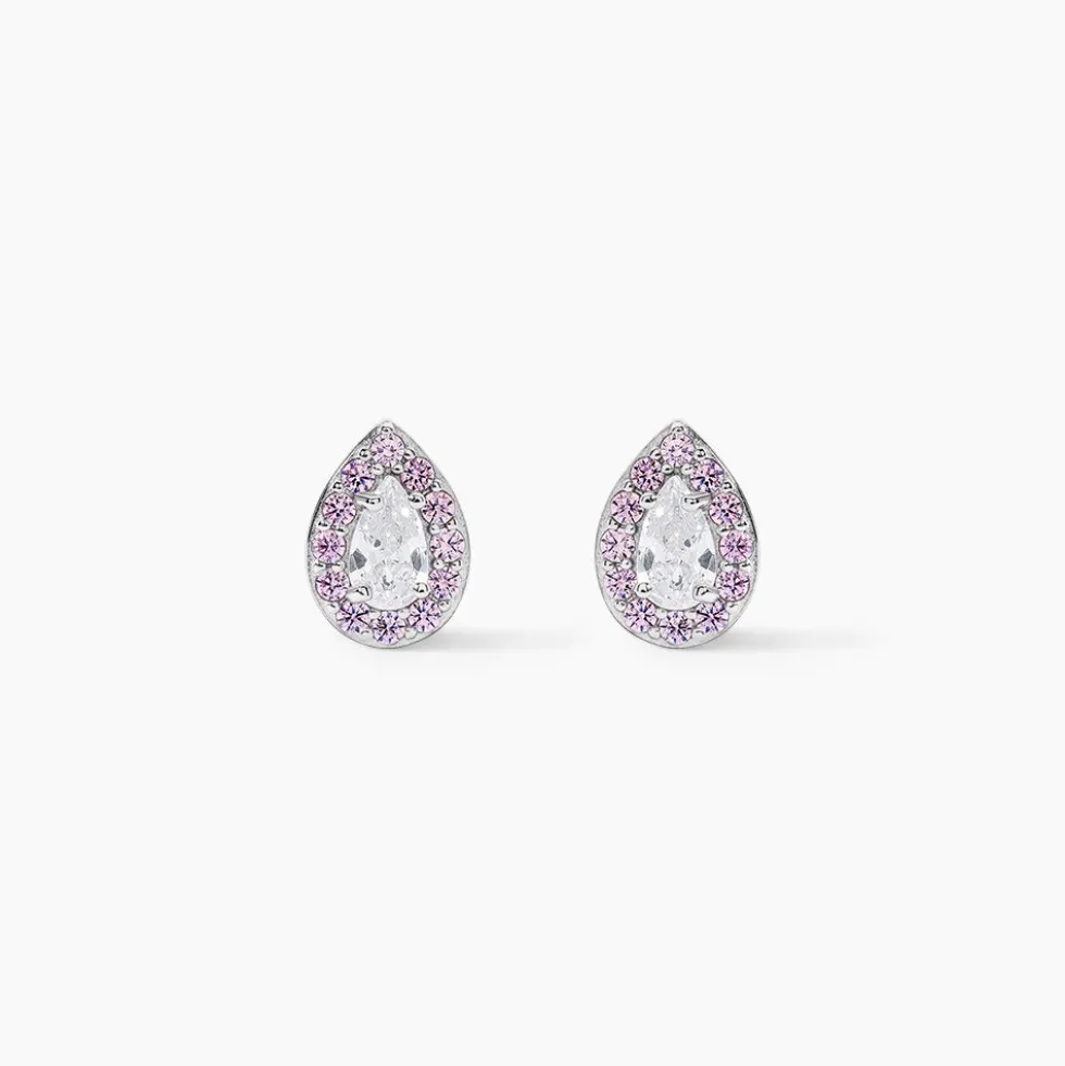 Boucles D'oreilles Puces Argent Blanc Tania Oxydes De Zirconium