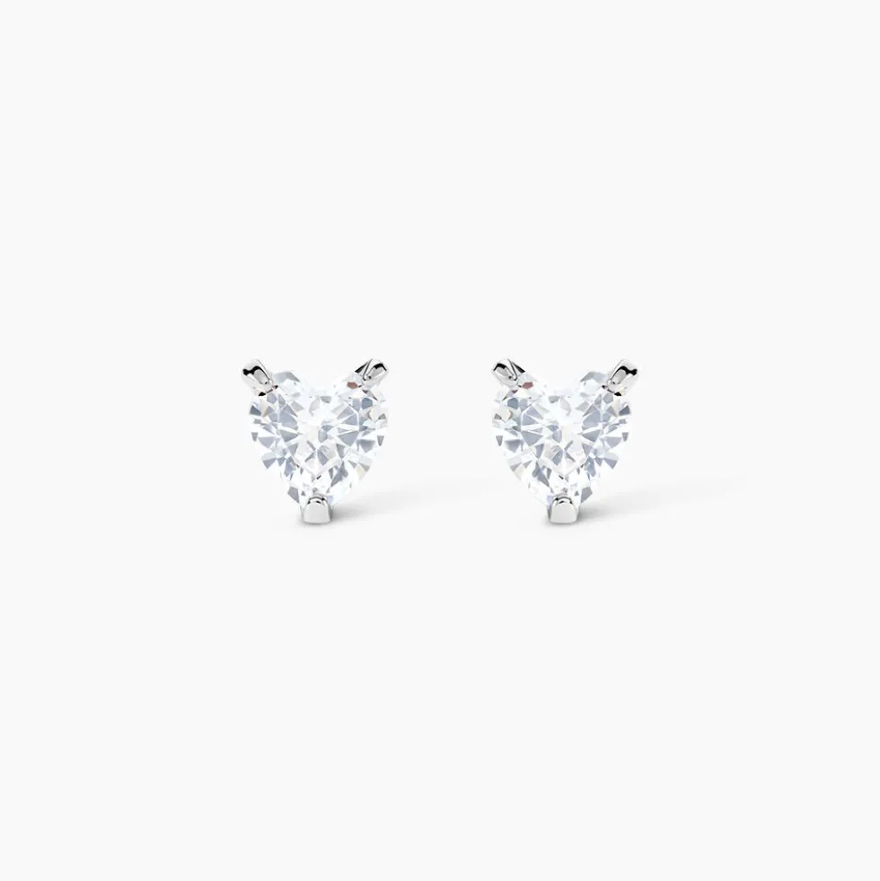 Boucles D'oreilles Puces Argent Blanc Schull Oxydes De Zirconium