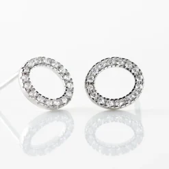 Boucles D'oreilles Puces Argent Blanc Umbria Oxydes De Zirconium