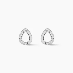 Boucles D'oreilles Puces Argent Blanc Tancelin Oxydes De Zirconium