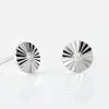 Boucles D'oreilles Puces Argent Blanc Valente Oxydes De Zirconium