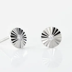 Boucles D'oreilles Puces Argent Blanc Valente Oxydes De Zirconium
