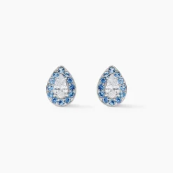 Boucles D'oreilles Puces Argent Blanc Tania Oxydes De Zirconium