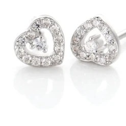Boucles D'oreilles Puces Argent Blanc Gautiere Oxydes De Zirconium