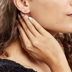 Boucles D'oreilles Puces Argent Blanc Gautiere Oxydes De Zirconium