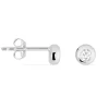 Boucles D'oreilles Puces Argent Blanc Laureano Oxyde De Zirconium
