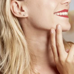 Boucles D'oreilles Puces Argent Blanc Laureano Oxyde De Zirconium