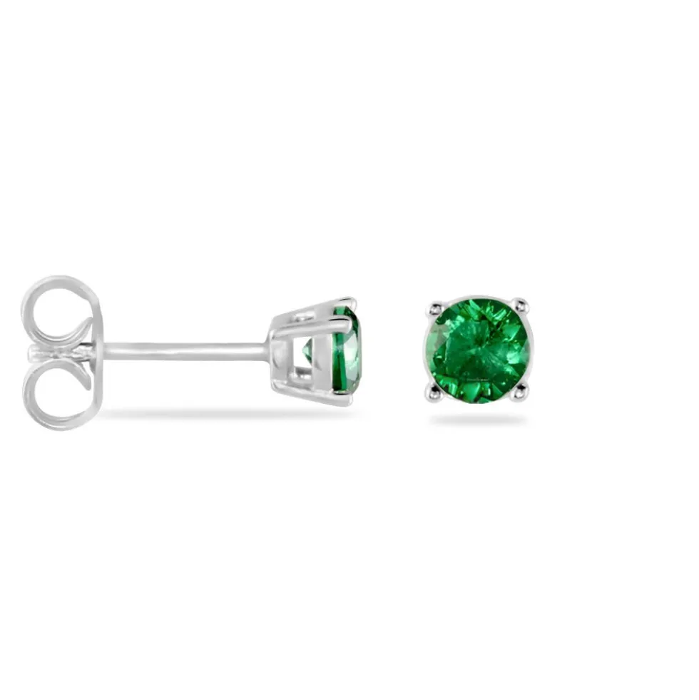 Boucles D'oreilles Puces Argent Blanc Dwight Oxydes De Zirconium