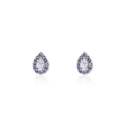 Boucles D'oreilles Puces Argent Blanc Tania Oxydes De Zirconium