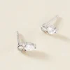 Boucles D'oreilles Puces Argent Blanc Delya Oxyde De Zirconium