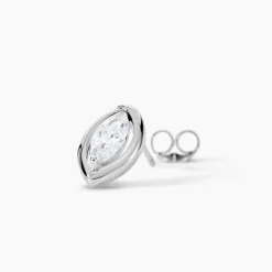 Boucles D'oreilles Puces Arone Argent Blanc Oxyde De Zirconium