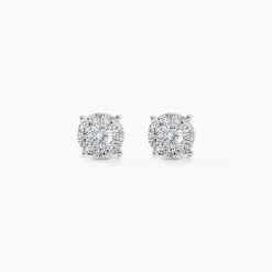 Boucles D'oreilles Puces Artemis Or Blanc Diamant