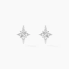 Boucles D'oreilles Puces Astre Precieux Argent Blanc Oxyde
