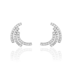 Boucles D'oreilles Puces Augustus Argent Blanc Oxyde De Zirconium