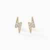 Boucles D'oreilles Puces Aurore Acier Doré Cristal
