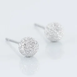 Boucles D'oreilles Puces Ayana Argent Blanc