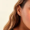 Boucles D'oreilles Puces Baliatista Or Jaune Diamant Synthétique