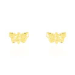 Boucles D'oreilles Puces Bartholomee Papillon Or Jaune