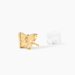 Boucles D'oreilles Puces Bartholomée Papillon Or Jaune