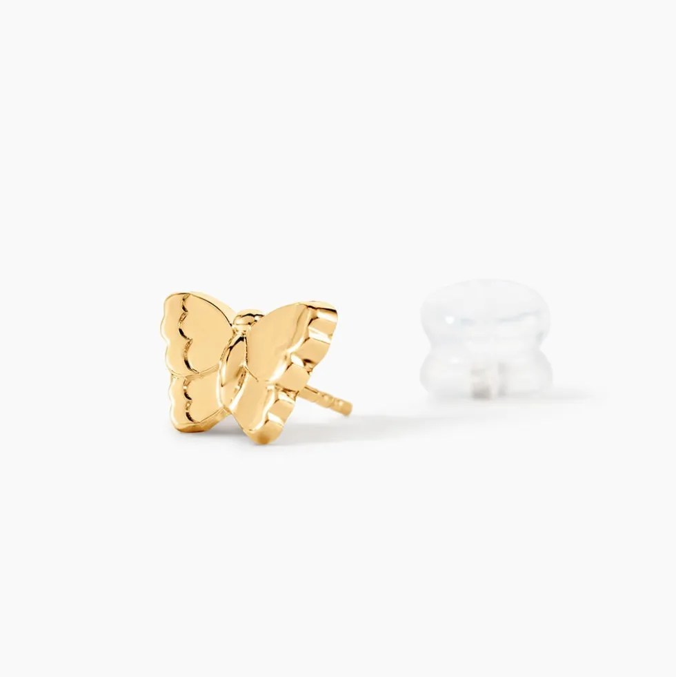 Boucles D'oreilles Puces Bartholomée Papillon Or Jaune