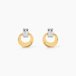 Boucles D'oreilles Puces Berangere Cercle Or Bicolore