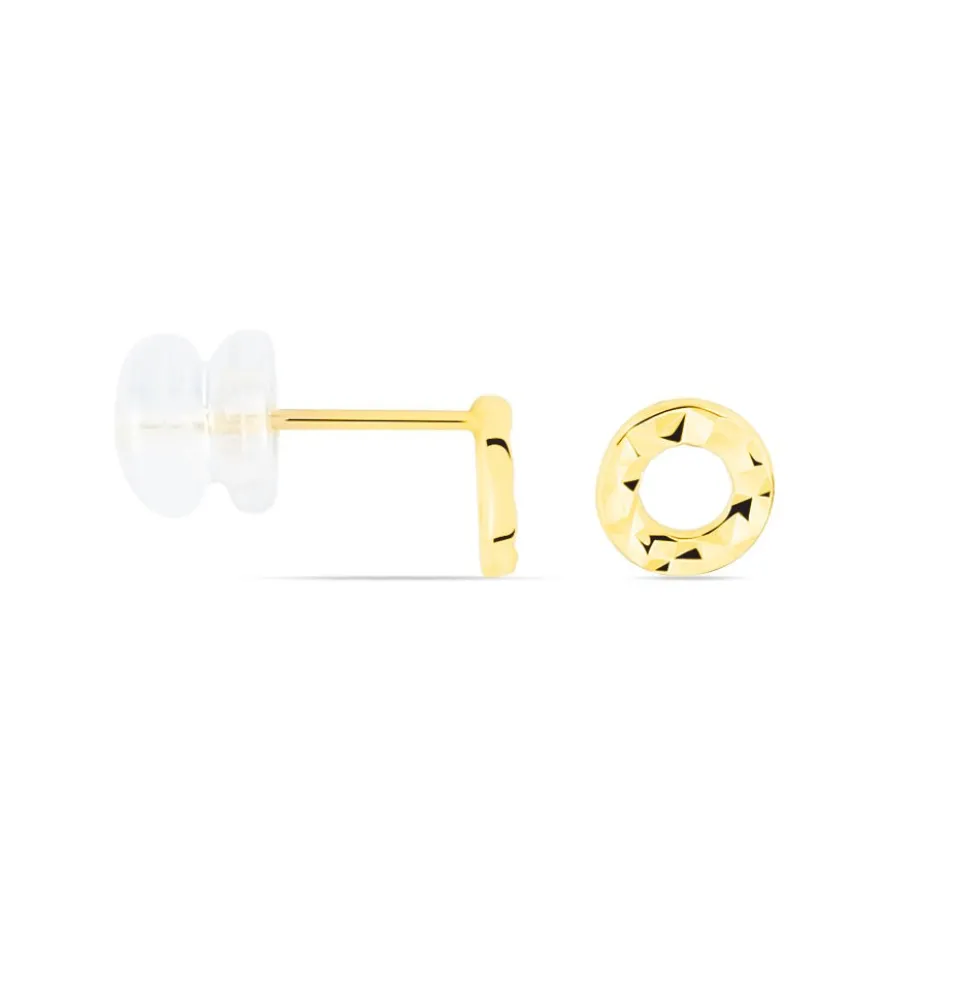 Boucles D'oreilles Puces Berangere Cercle 3 Or Jaune