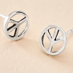 Boucles D'oreilles Puces Bethsabee Argent Blanc