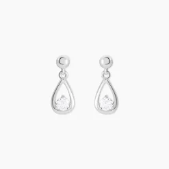 Boucles D'oreilles Puces Bethilda Argent Blanc Oxyde De Zirconium