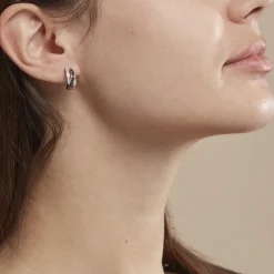 Boucles D'oreilles Puces Bethany Argent Blanc Oxyde De Zirconium
