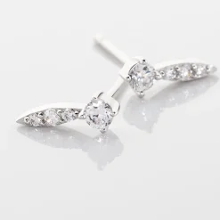 Boucles D'oreilles Puces Bormana Argent Blanc Oxyde De Zirconium