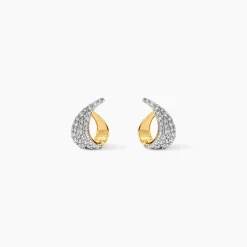 Boucles D'oreilles Puces Boucle D'or Or Jaune Oxyde De Zirconium